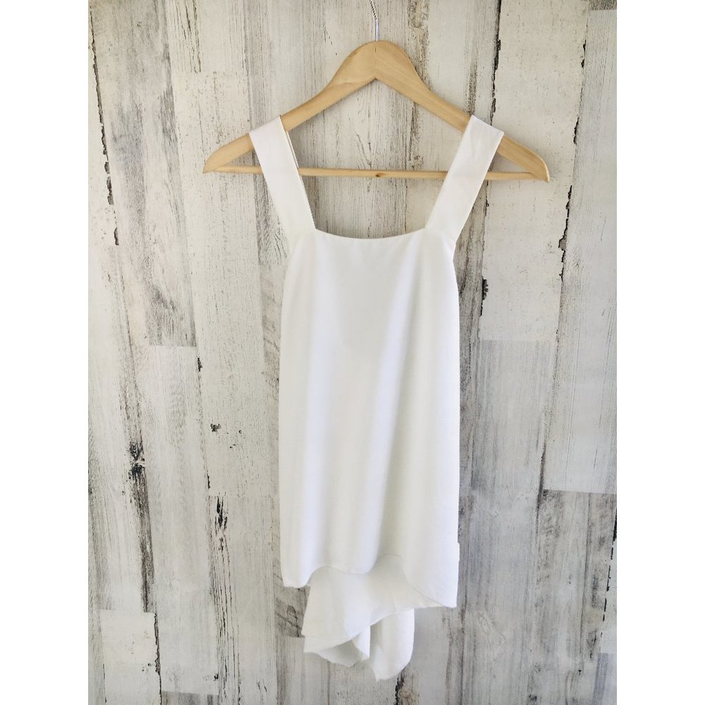 Club Monaco Tank Top White Hi Lo Crossback Draped